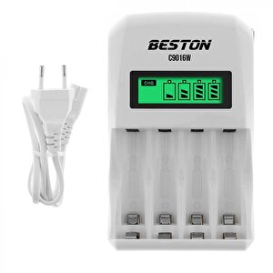 Beston C9016w Lcd Ekran Aa 1800mah Aaa 900mah Ekranlı Süper Hızlı Pil Şarj Cihazı