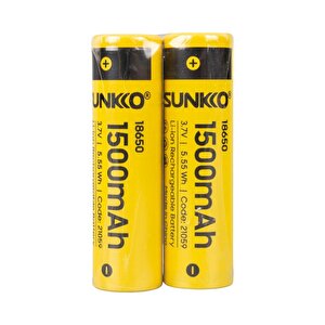 Sunkko 3.7 Volt 1500 Mah 18650 Şarj Edi̇lebi̇li̇r Pi̇l (2li̇ Paket Fi̇yati)