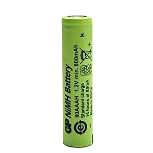 Gp 80aaah 1.2 Volt 800 Mah Düz Kafa Şarjli Aaa İnce Kalem Pi̇l