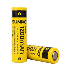 Sunkko 3.7 Volt 1200 Mah 18650 Şarj Edi̇lebi̇li̇r Pi̇l (2li̇ Paket Fi̇yati)