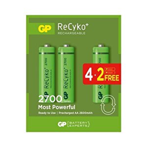 Gp 2700 Ma Şarjlı Kalem Pil 6'lı Paket