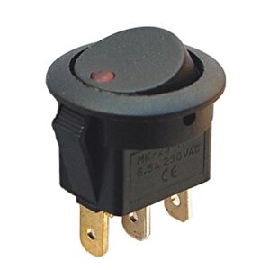 Ic-132a Yuvarlak Nokta Işıklı On-off 3 Pin 250 Volt Anahtar