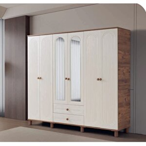 Bohem Mdf 6 Kapili Dolap Cevi̇z-ekru