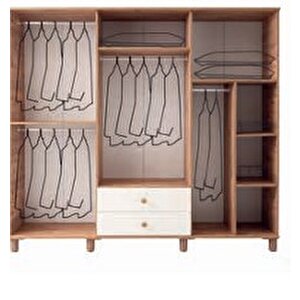 Bohem Mdf 6 Kapili Dolap Cevi̇z-ekru