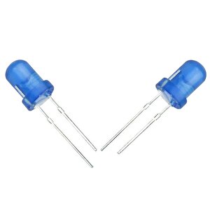 Halmet Mantar Led 5mm Şeffaf Mavi̇