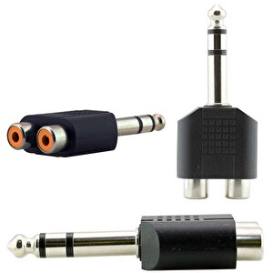 6.3 Mm Stereo Erkek / 2 Rca Di̇şi̇ Çevi̇ri̇ci̇ Jack