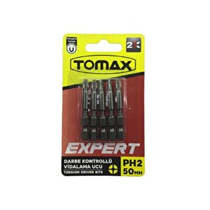 Tomax Ph2x50 Darbe Kontrollü Yıldız Bits Vidalama Ucu 5'li 50mm