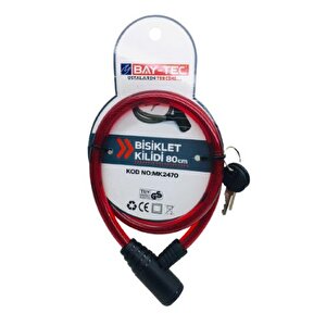 Bay-tec Mk2470 Bisiklet Kilidi 2 Anahtarlı 80cm