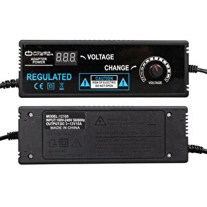 Powermaster Pm-22380 3 Volt - 12 Volt - 10 Amper 5.5*2.5 Mm Uçlu Voltaj Kademeli Adaptör
