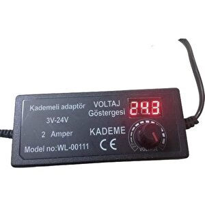 Winlight Wl-00111 3 Volt - 24 Volt - 2 Amper 5.5*2.5 Uçlu Digital Ekranli Ayarli Kademeli̇ Adaptör