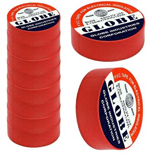 Globe 0.13mmx19mm İzole Bant 10'lu Kırmızı