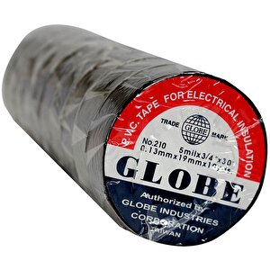Globe 0.13mmx19 Mm Si̇yah İzole Bant (10lu Paket)