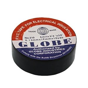 Globe 0.13mmx19mm İzole Bant 10'lu Siyah