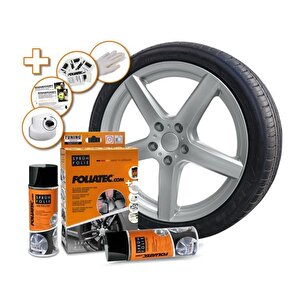 Jant Metal Sprey Folyo Yüzey Kaplama Seti 2x400ml. Metalik Gümüş Mat