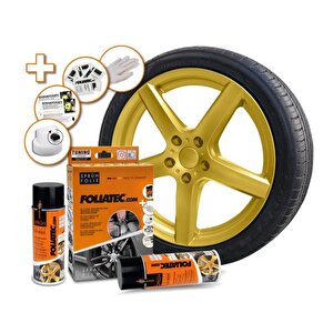 Jant Metal Sprey Folyo Yüzey Kaplama Seti 2x400ml. Metalik Altın Mat