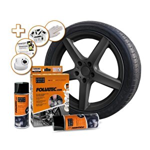 Jant Metal Sprey Folyo Yüzey Kaplama Seti 2x400ml. Siyah Mat