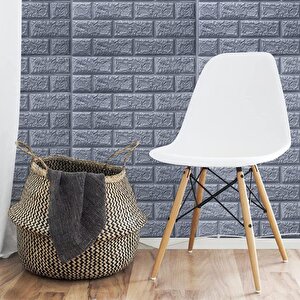 Gri Silinebilir Kendinden Yapışkanlı Duvar Kağıdı Esnek Köpük Panel 3d Tuğla Desen 35x38cm 1 Adet