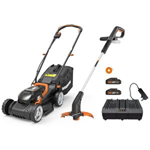 Wg927e 40volt 2.0ah. Li-ion 34cm Profesyonel Şarjlı Çim Biçme + Wg157e.9 20volt 25cm Misinalı Çim Ve Kenar Kesme