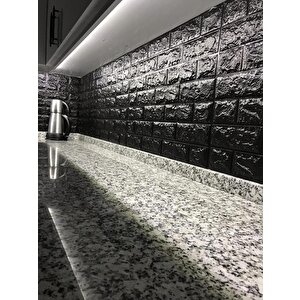 10 Adet 35x38cm Siyah Kendinden Yapışkanlı Duvar Kağıdı Esnek Köpük Panel 3d Tuğla Desen