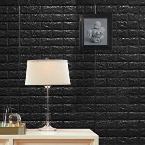 10 Adet 35x38cm Siyah Kendinden Yapışkanlı Duvar Kağıdı Esnek Köpük Panel 3d Tuğla Desen