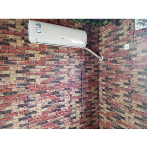 Kırmızı Siyah Çok Renkli Tuğla Ev Ofis Kendinden Yapışkanlı Duvar Paneli Kağıdı Nw62 70x38cm 1 Adet
