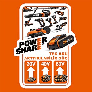 Worx Wg737e 40volt 4.0ah. Li-ion 37cm Profesyonel Kömürsüz Şarjlı Çim Biçme