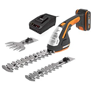 Worx Wg801e 20volt 2.0ah. Li-ion Şarjlı Profesyonel Avuç İçi Çim Kesme, Çit Budama