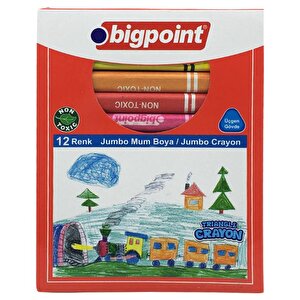 Bigpoint 12 Renk Jumbo Üçgen Mum Boya