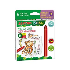 Alpino Baby 6lı Boyama Kartlı Mum Boya Seti