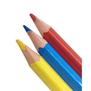 Kids Tüp Metal Kutulu Üçgen Jumbo Kuru Kalem Boya Seti 12li