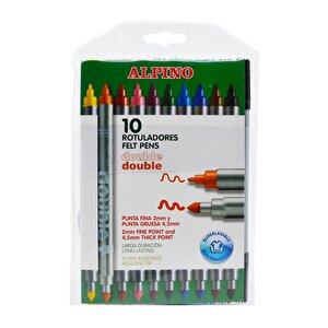 Alpino Double Çift Taraflı Keçeli Kalem 10 Renk