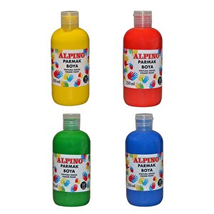 Alpino Parmak Boyası Kırmızı Mavi Yeşil Sarı 250ml Set