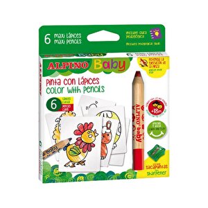 Alpino Baby 6lı Boyama Kartlı Kuru Boya Seti