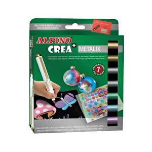 Alpino Crea Metalix Metalik Keçeli Kalem Seti 7li