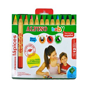 Alpino Baby Ahşap Jumbo Kuru Kalem Boya Seti 12li