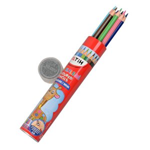 12 Renk Metal Tüplü İnce Kuru Boya Kalemi