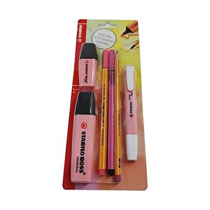 6lı Pembe Tek Renk Pastel Kalem Seti