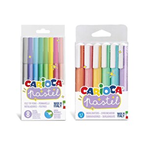 Pastel Renkler Keçeli Kalemler Ve İşaretleme Kalemleri 2li Set