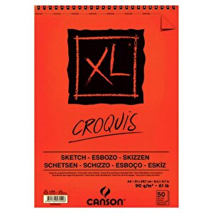 Xl Croqouis Spiralli Eskiz Defteri A4 90 G