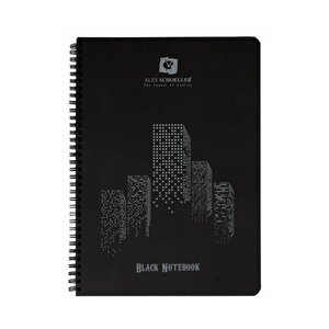 Alex Schoeller Spiralli Siyah Defter A4