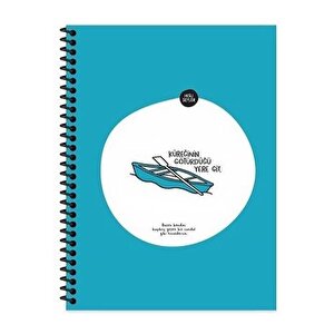 Hisli Şeyler 18,5x25 Spiralli Kareli Defter - Küreğinin Götürdüğü Yere Git