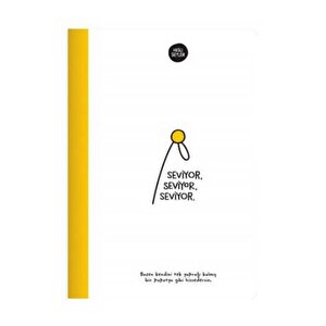 Hisli Şeyler 14x20 64 Yaprak Çizgili Ciltli Defter Seviyor