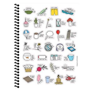 Hisli Şeyler 18,5x25 Spiralli Çizgili Defter - Küreğinin Götürdüğü Yere Git