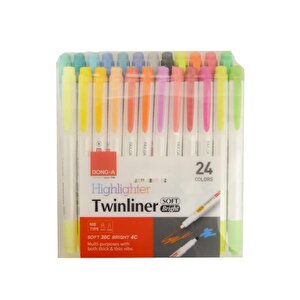 Dong A Twinliner Çift Taraflı 24lü Fosforlu Kalem Seti