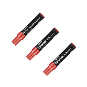 Permanent Markör Jumbo Kesik Uç Kırmızı 3lü Bp914-25