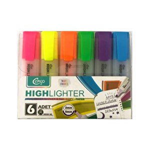6lı Fosforlu Kalem Neon Renkler Cgo-124