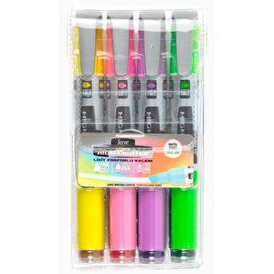 Serve Likit Pastel 4 Renk Fosforlu Kalem Model 2