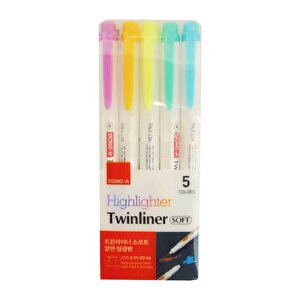 Dong A Twinliner Soft Çift Taraflı 5li Fosforlu Kalem Seti
