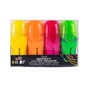Serve Berry Mini Neon Fosforlu Kalem 4lü