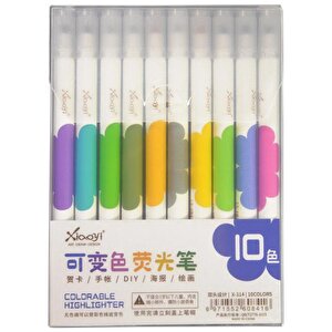 Çift Uçlu Karıştırılabilir Fosforlu Kalem 10 Renk X414